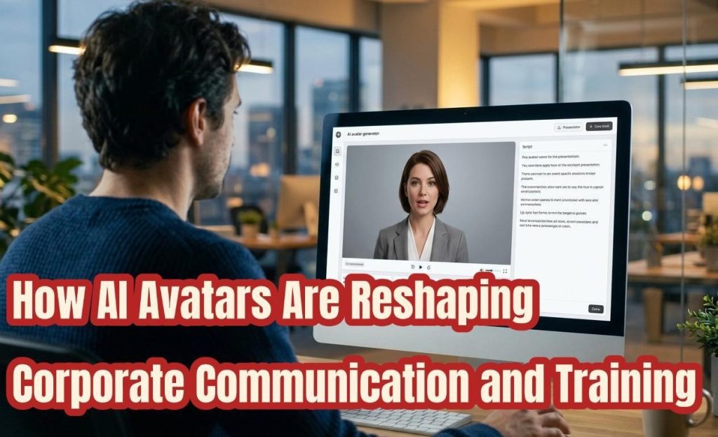 A professional using AI avatar software for business communication.